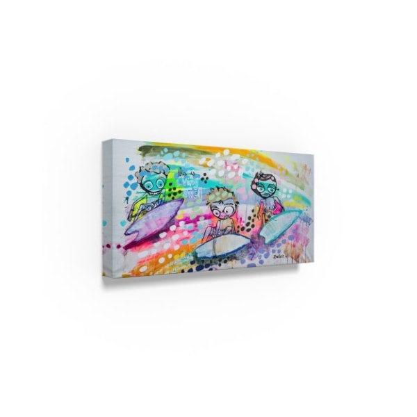 Zwart 'Three Floater Surfers' Canvas Art,10x19